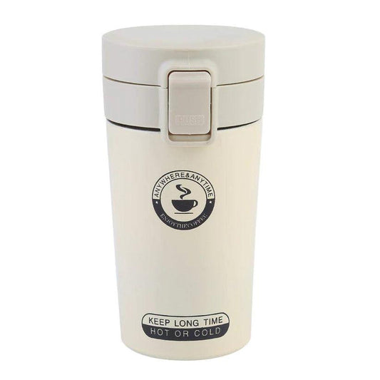 Treasure Exports Double Wall Vacuum Insulated Travel Stainless Steel Coffee 300ml (White) - TREASURE EXPORTS