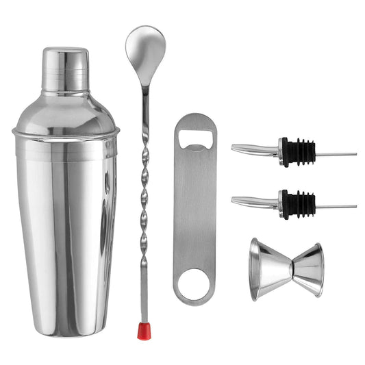 Treasure Exports Stainless Steel Bar Set with Bar Accessories 6 Pcs Set