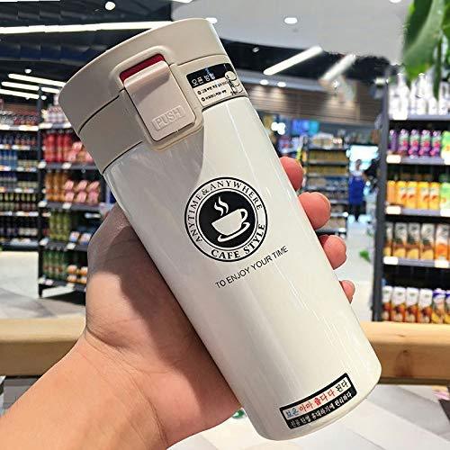 Treasure Exports Double Wall Vacuum Insulated Travel Stainless Steel Coffee 300ml (White) - TREASURE EXPORTS