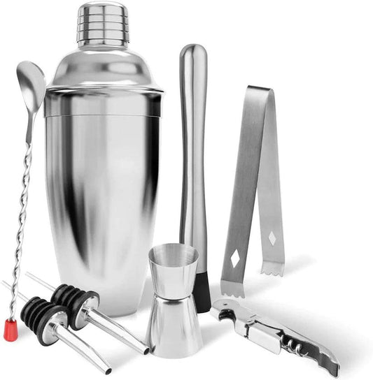 Treasure Exports Cocktail Shaker Set 8 Piece Basic Bartender Kit for Drink Mixing Martini - TREASURE EXPORTS