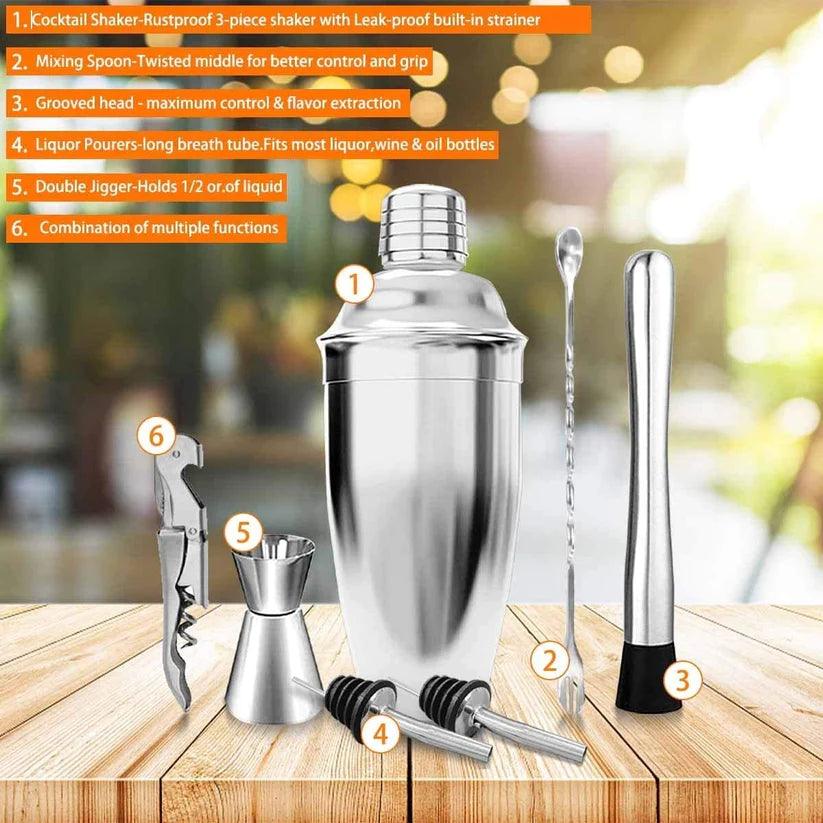 Treasure Exports Set Cocktail Shaker Bar Tools Set Bartender Kit with Bar Accessories 11 Pcs Gift Set - TREASURE EXPORTS