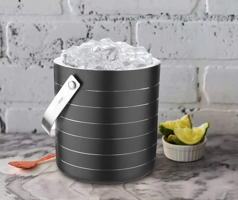 Treasure Exports Stainless Steel Bar Set, Bartender Kit Set of 2 Piece| Bar Tool Set with Ice Bucket and Ice Tong - TREASURE EXPORTS