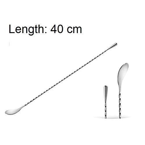 Treasure exports Teardrop Bar Spoon, Extra Long Bar Stirrer 40 cm, Cocktail Spoon Mixing Spoon Stainless Steel Professional Cocktail Bar Tool Japanese Style Teardrop End Design - Set of 6 Pc. - TREASURE EXPORTS