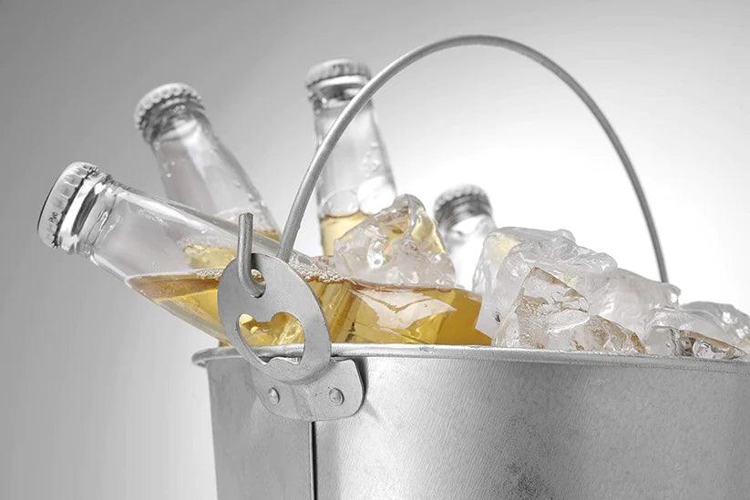 Treasure Exports Beer Bucket, Galvanized Beer Bucket Built-in Bottle Opener, Party Bucket, Ice Bucket, Wine Bucket, Bar Bucket, Beer Bucket for Party: 1 Pc. - TREASURE EXPORTS