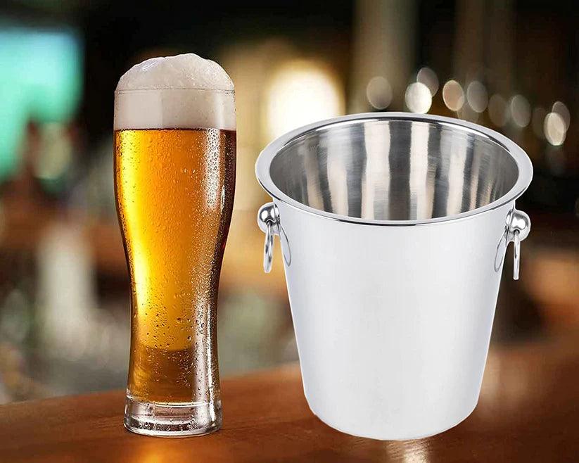 Treasure exports Stainless Steel Champagne Bucket, Wine, Ice Bucket, 3850 ml, Silver - TREASURE EXPORTS