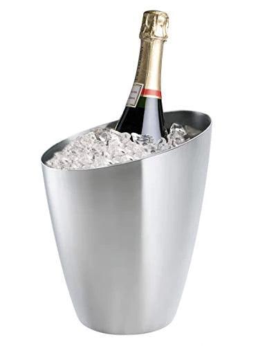 Treasure Exports Premium Stainless Steel Champagne Wine Beer Bucket, Beverage Bucket, Ice Bucket, Wine Bucket 6 Ltrs - Exclusive Style Bar Bucket - TREASURE EXPORTS