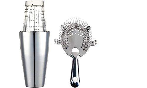 Treasure Exports Professional Stainless Steel Bar Set Boston Shaker, (Cocktail Shaker, Mixing Glass, and 4 Prong): 3 Piece Set - TREASURE EXPORTS