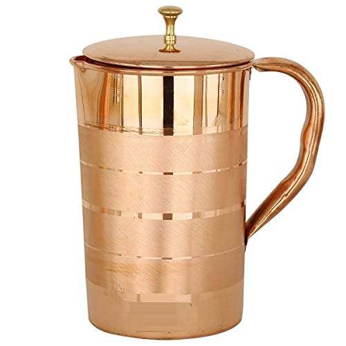 Treasure Exports Brass Knob Copper jug Copper jug for Water 1500 ML
