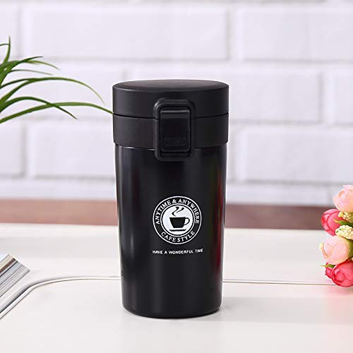 Treasure Exports Double Wall Vacuum Insulated Travel Stainless Steel Coffee 300ml (Black)