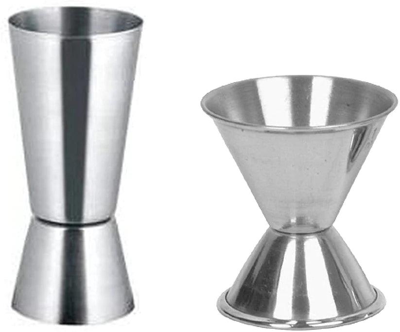 Treasure Exports Set of 2 Double Sided Peg Measures - 30&60 ML, Deluxe Cocktail Shaker - 500 ML - TREASURE EXPORTS