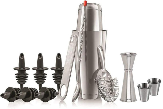 Treasure Exports Mixology Bartender Cocktail Shaker Set,Stainless Steel Cocktail Bar Set Mix Drink Shaker Kit - (14 Piece Set) - TREASURE EXPORTS