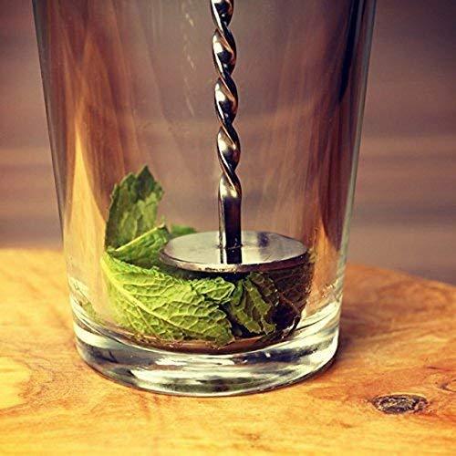 Treasure Exports Bar Spoon with Muddler top/Cocktail Mixing Spoon/Long Handle Stirring/Spiral Pattern, Bar Cocktail Shaker Spoon 28 cm: 2 Pcs - TREASURE EXPORTS