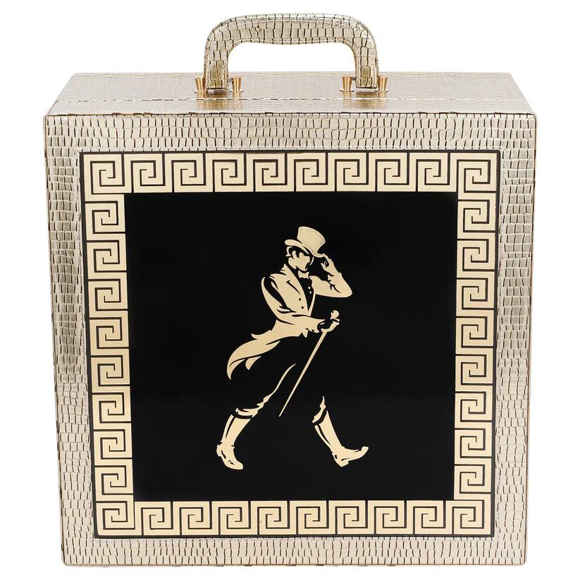 Treasure Exports Premium Bar Set ,Portable Leatherette Bar Set, Travel Bar Set for car | 6 Whiskey Glasses (Golden) - TREASURE EXPORTS