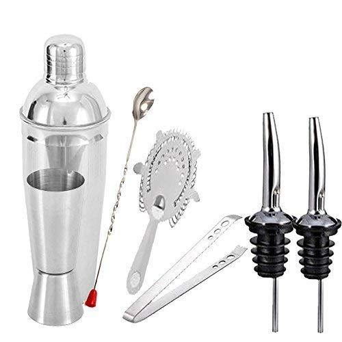 Treasure Exports Stainless Steel Plain Bar Accessories, Silver, 7 Piece - TREASURE EXPORTS