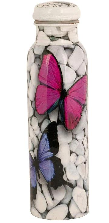 Treasure Exports Meena Printed Copper Water Bottle 1000 ML - TREASURE EXPORTS