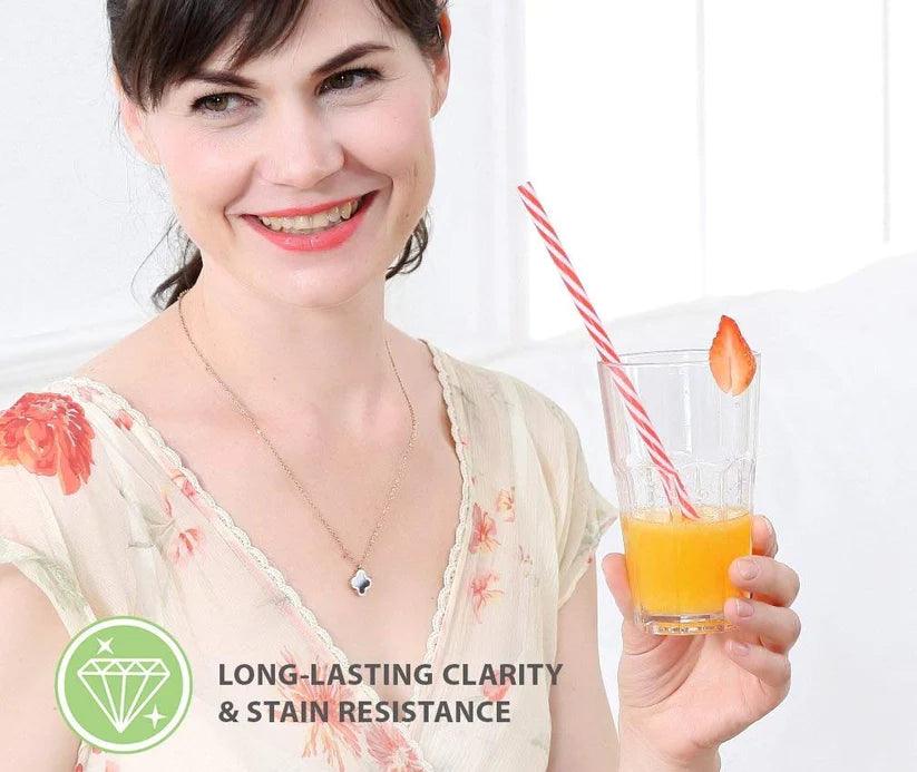 Treasure exports Unbreakable Polycarbonate Water Glass Wavy Shape, Juice Beverage Glass, Unbreakable Soda Water Glass (300 ml): 4 Pcs Set) - TREASURE EXPORTS