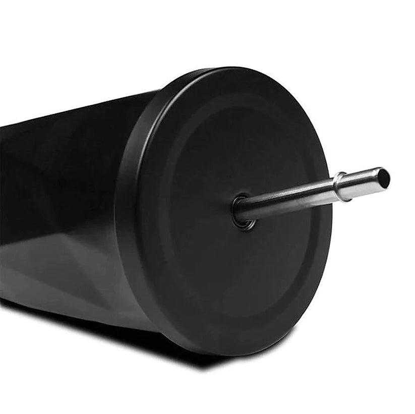 Treasure Exports Double Wall 550 ML Vacuum Insulated Travel Stainless Steel Flask Tumbler with Steel Straw and Lid Hot and Cold Thermos Sipper (Black) - TREASURE EXPORTS
