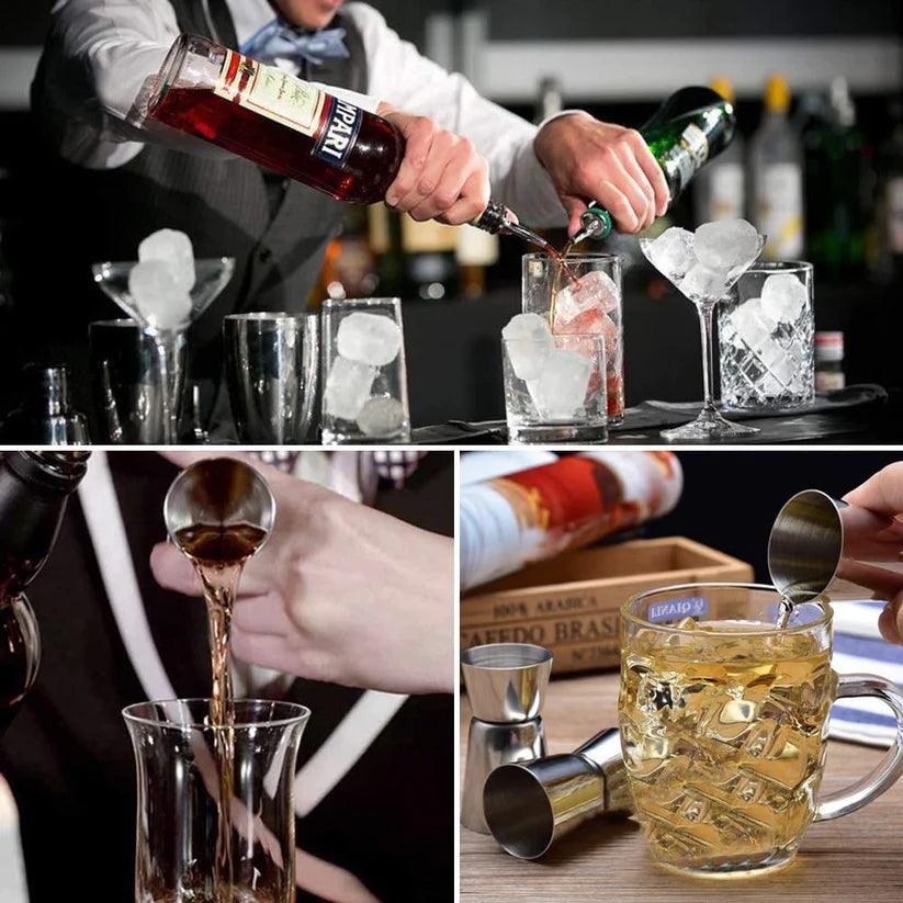 Treasure Exports Stainless Steel Doubled Sided Peg Measure Bar Tool Accessory 30/60 ML Set of 4 Pieces - TREASURE EXPORTS