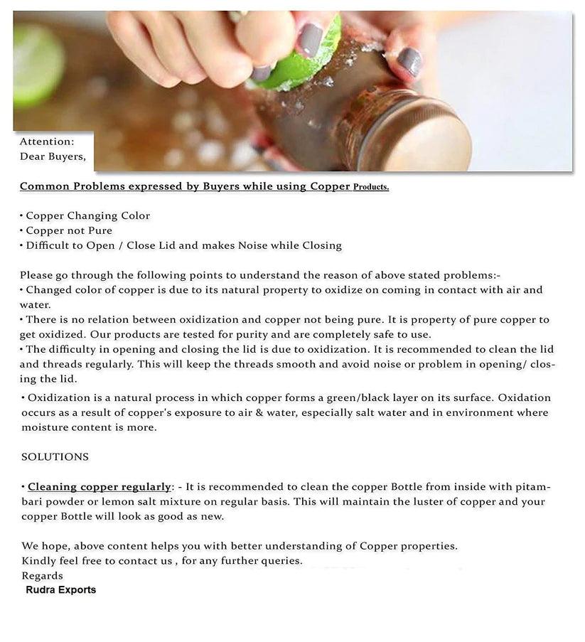 Treasure Exports Copper Yoga and Ayurveda Jala Neti Pot for Sinus, Nose Irrigation and Cleaning - TREASURE EXPORTS