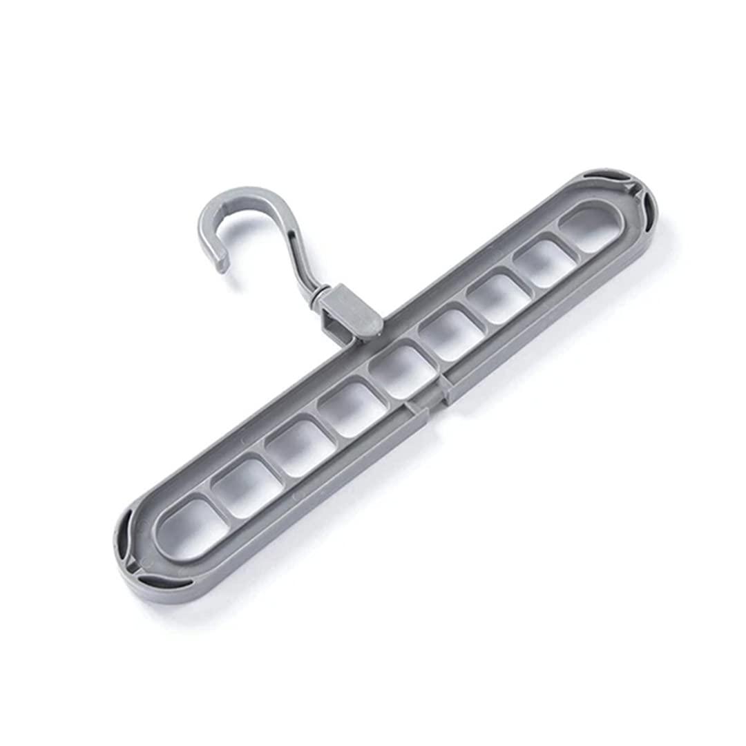 Treasure Pack of 6 Multifunctional Wardrobe Space Saver Folding Smart Hangers,Smart Hangers Set for Clothes Wardrobe, 360 Degrees Rotatable Hooks - 9-Holes Design Closet Organizer Smart Hanger - TREASURE EXPORTS