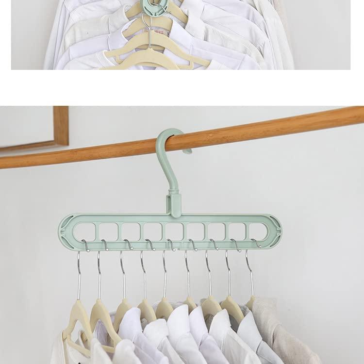 Treasure Pack of 6 Multifunctional Wardrobe Space Saver Folding Smart Hangers,Smart Hangers Set for Clothes Wardrobe, 360 Degrees Rotatable Hooks - 9-Holes Design Closet Organizer Smart Hanger - TREASURE EXPORTS