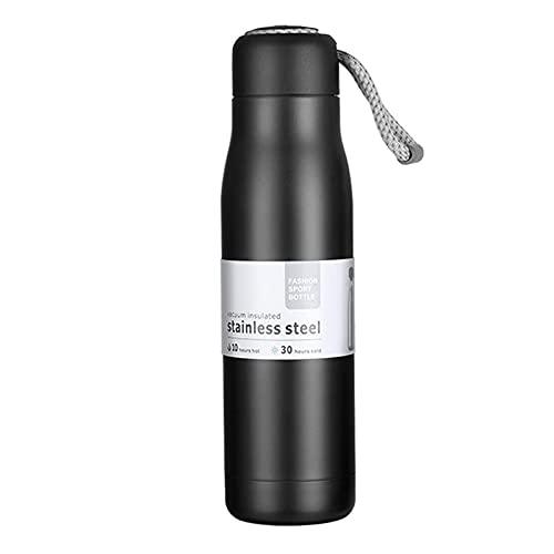 Treasure Stainless Steel Water Bottle, Drink Bottle Leak-Proof Double Walled Vacuum Insulated -BPA Free Vacuum Flask, 30 Hrs. Cold/10 Hrs. Hot, Suitable for Sports Work Travel (Black) - TREASURE EXPORTS