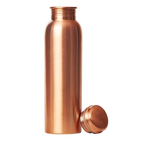 Treasure Plain Copper Bottle No Joint and Leak Proof Ayurvedic Health Benefits Copper Water Bottle for Yoga