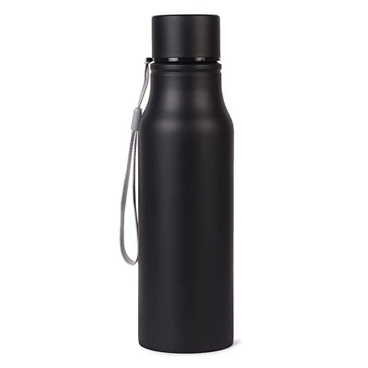 Treasure Midnight Matte Spill Proof Sport Sipper Water Bottles | Fitness Sports Gym and Cycle Bottle with Carry Loop - Stainless Steel Bottle for Men and Women 900 ml