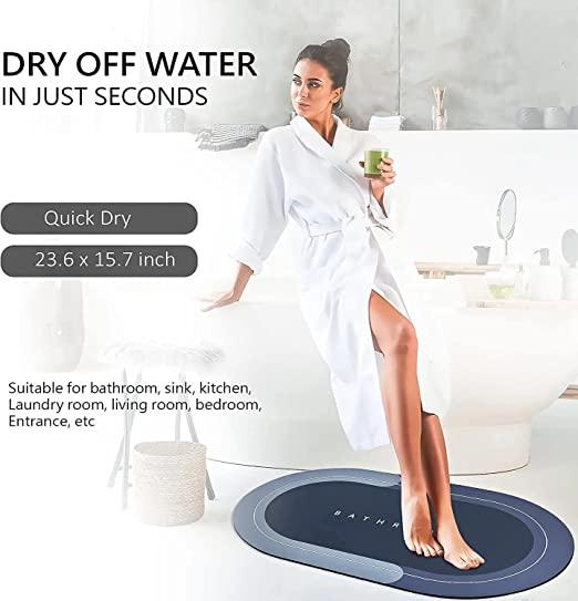 Treasure Floor Mat, Bath Mat, Doormat, Bathroom Carpet. Cushion Mat Super Absorbent Soft Carpet, Quick Dry Dirt Barrier for Home, Office 1pc(40x60cm, Multicolor, Round, Rubber) - TREASURE EXPORTS