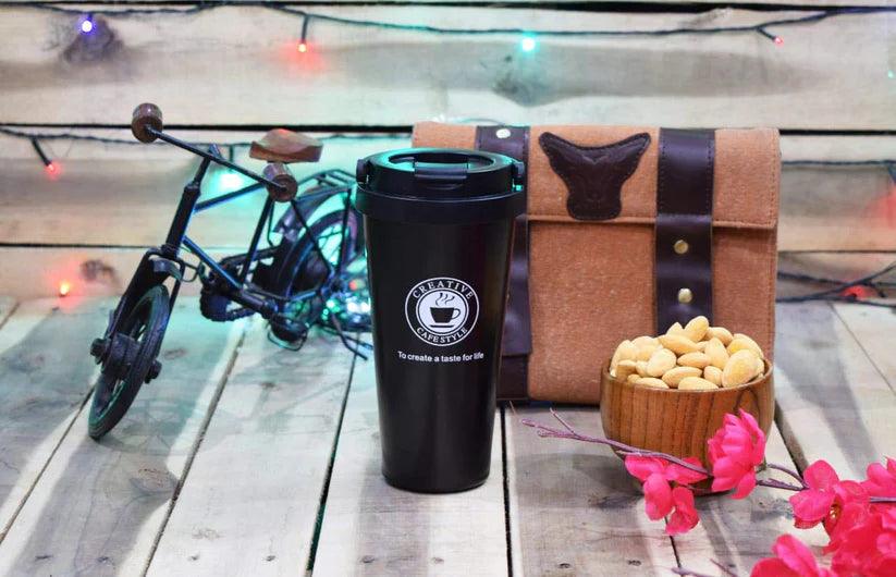 Treasure Exports Double Wall Stainless Steel Vacuum Flask Thermos Mugs with Handle Tumbler Thermos cup Vacuum Flasks & Thermos 500 ML - TREASURE EXPORTS