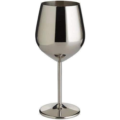 Treasure Exports Stainless Steel Stemmed Wine Glasses, Copper Coated Unbreakable Wine Glass Goblets, Premium Gift for Men and Women - 350 ml: Set of 2 Pcs - TREASURE EXPORTS