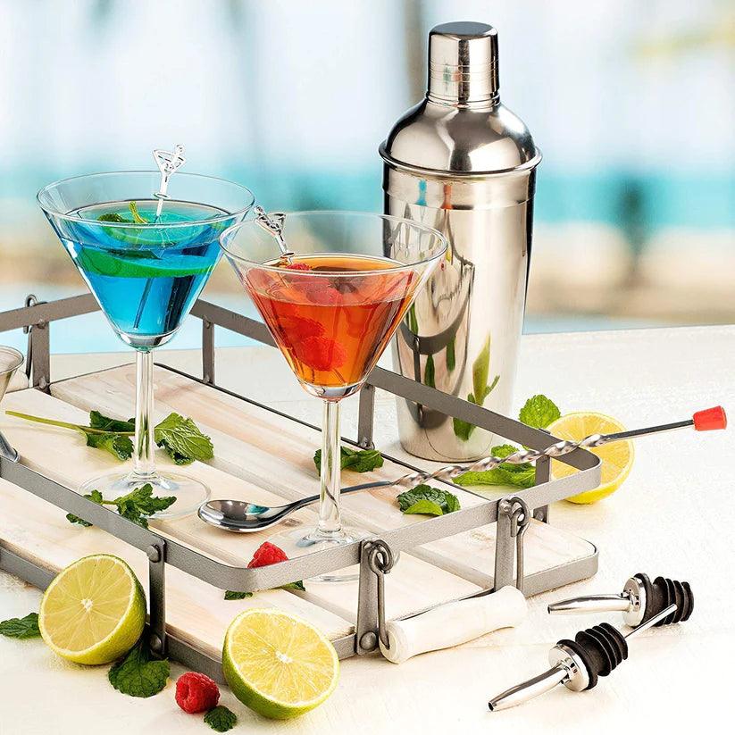 Treasure Exports Stainless Steel Bar Set with Bar Accessories 6 Pcs Set - TREASURE EXPORTS