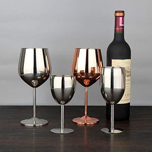 Treasure Exports Stainless Steel Stemmed Wine Glasses, Copper Coated Unbreakable Wine Glass Goblets, Premium Gift for Men and Women - 350 ml: Set of 2 Pcs - TREASURE EXPORTS