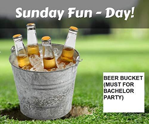 Treasure Exports Beer Bucket, Galvanized Beer Bucket Built-in Bottle Opener, Party Bucket, Ice Bucket, Wine Bucket, Bar Bucket: 1 Pc. - TREASURE EXPORTS
