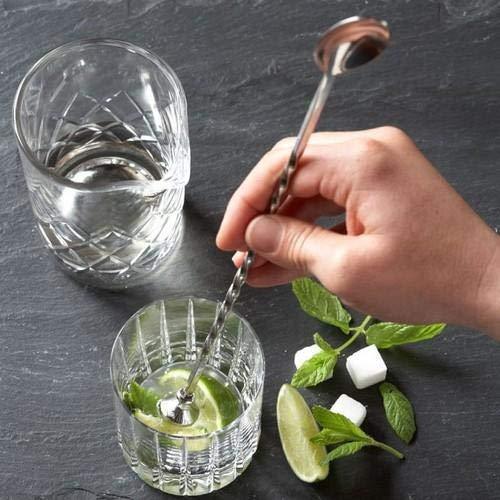 Treasure Exports Stirrer Spoon Twisted with knob top, Cocktail Mixing Spoon, Stainless Steel Cocktail Spoon, Bar Cocktail Spoon 28 cm: 2 Pcs Set - TREASURE EXPORTS