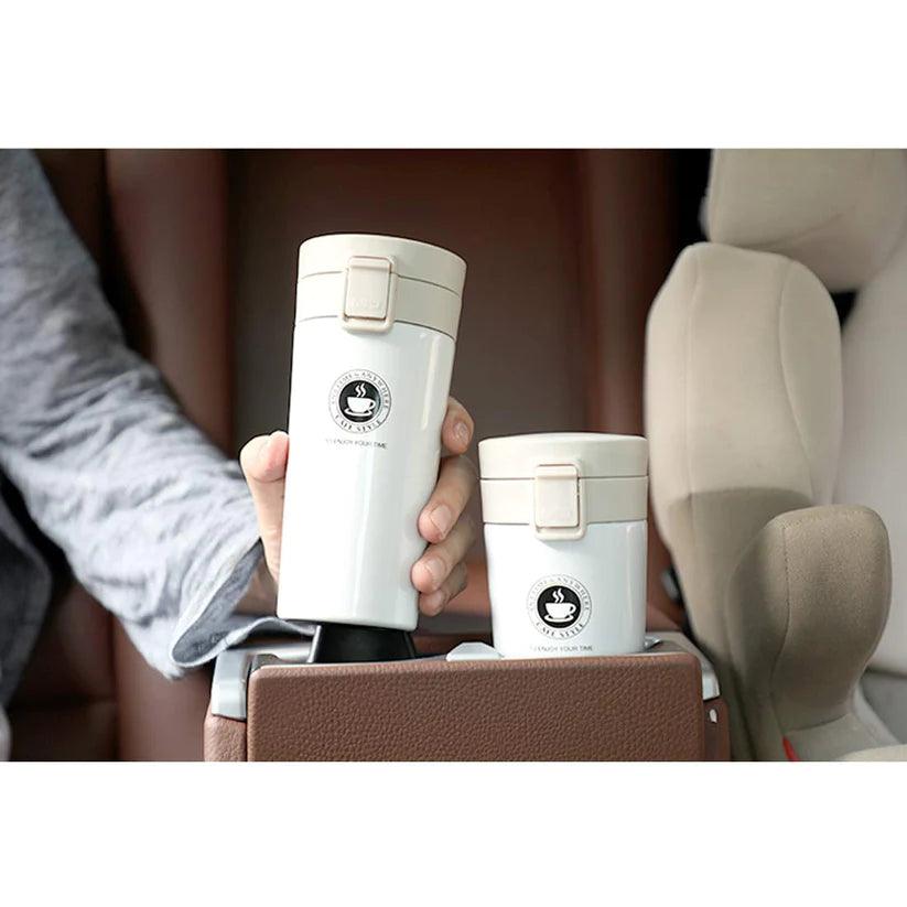 Treasure Exports Double Wall Vacuum Insulated Travel Stainless Steel Coffee 300ml (White) - TREASURE EXPORTS