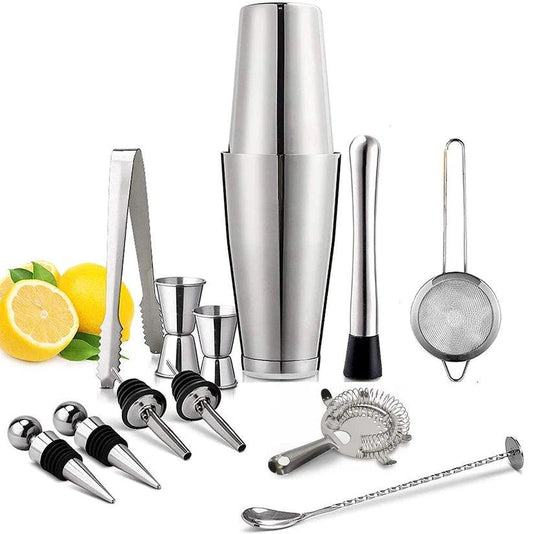 Treasure Exports 13 Piece Cocktail Shaker Bar Tools Set,Bartender Kit with All Bar Accessories, Gift Set for Men - TREASURE EXPORTS
