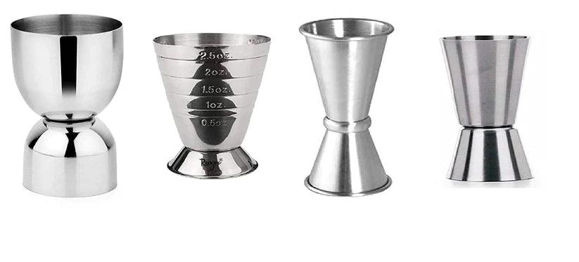 Treasure Exports Premium Stylish Straight Stainless Steel Peg Measures 30 & 60 ml, Thimble Measure, Jigger, Bar Tool Accessory : Limited Edition pack 4 - TREASURE EXPORTS
