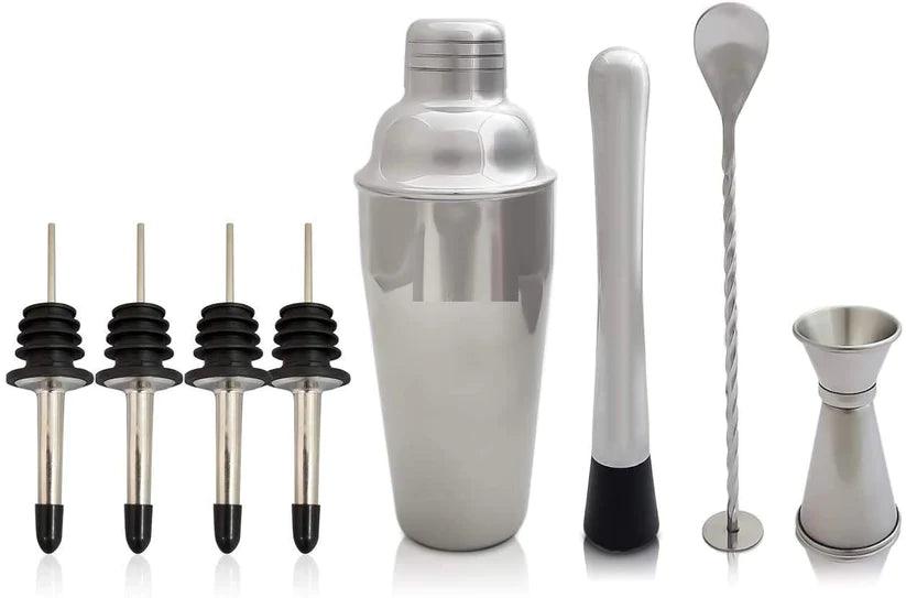Treasure Exports Premium Cocktail Shaker with Stainless Steel Cobbler Shaker, Margarita Mixer: 8 Pcs - TREASURE EXPORTS