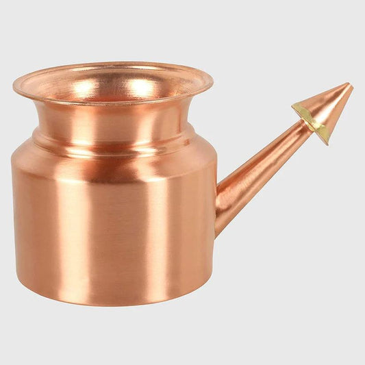 Treasure Exports Copper Yoga and Ayurveda Jala Neti Pot for Sinus, Nose Irrigation and Cleaning - TREASURE EXPORTS
