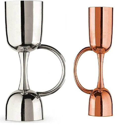 Treasure Exports Premium Peg Measurer Jigger 30 and 60 ml with Handle and Rose Gold with Handle Set of 2 - TREASURE EXPORTS