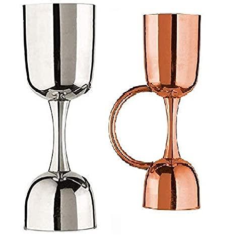 Treasure Exports Premium Peg Measurer Jigger 30 and 60 ml Without Handle and Rose gold with Handle Set of 2 - TREASURE EXPORTS