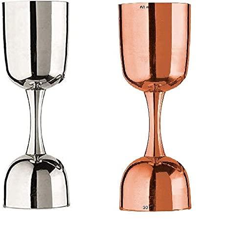 Treasure Exports Premium Peg Measurer Jigger 30 and 60 ml Without Handle and Rose Gold Without Handle Set of 2 - TREASURE EXPORTS
