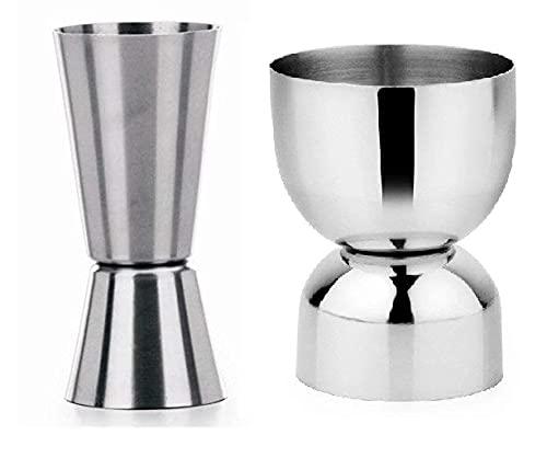 Treasure Exports Premium Stylish Straight Stainless Steel Peg Measures 30 & 60 ml, Thimble Measure, Jigger, Bar Tool Accessory : Limited Edition pack 4 - TREASURE EXPORTS