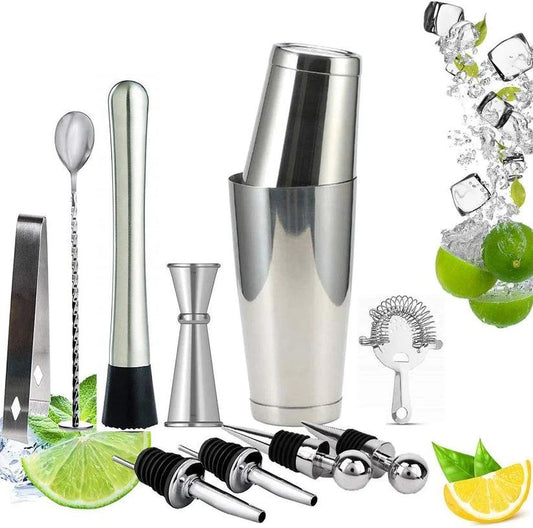 Treasure Exports Set Cocktail Shaker Bar Tools Set Bartender Kit with Bar Accessories 11 Pcs Gift Set - TREASURE EXPORTS