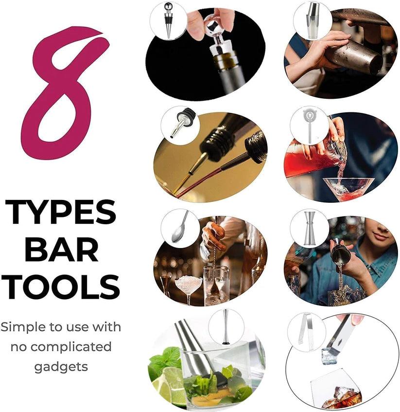 Treasure Exports Set Cocktail Shaker Bar Tools Set Bartender Kit with Bar Accessories 11 Pcs Gift Set - TREASURE EXPORTS