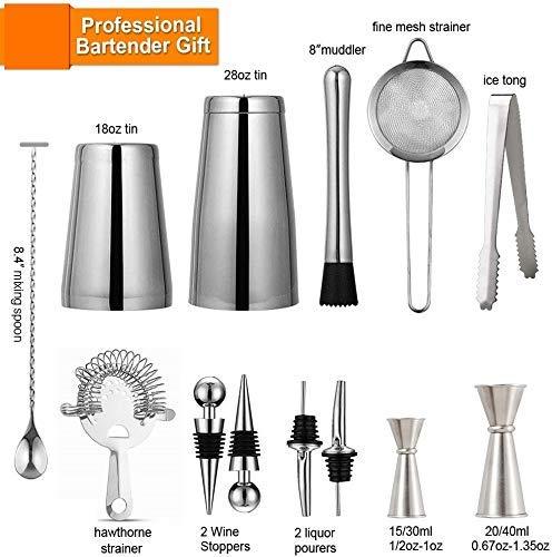 Treasure Exports 13 Piece Cocktail Shaker Bar Tools Set,Bartender Kit with All Bar Accessories, Gift Set for Men - TREASURE EXPORTS