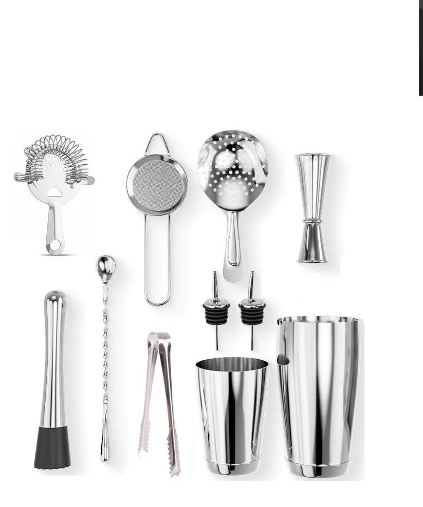 Treasure Exports Bar Set Cocktail Shaker Set Professional Bartender Kit with Bar Accessories 14 Pcs Set - TREASURE EXPORTS