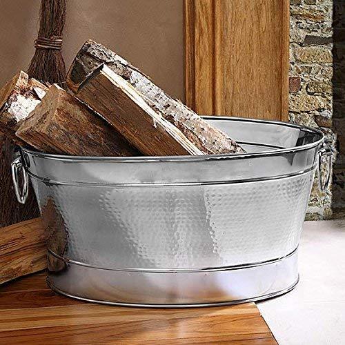 Treasure Exports Stainless Steel Double Walled Insulated Hammered Oval Wine Tub| Beverage Chiller (15L) - TREASURE EXPORTS