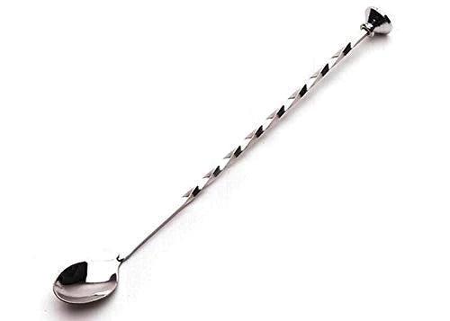 Treasure Exports Premium Bar Stirrer Spoon Twisted with Muddler top, Cocktail Mixing Spoon, Long Handle Stirring Spoon :4 pcs - TREASURE EXPORTS
